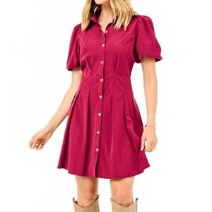 NEW MARY SQUARE rory mini dress in red plum